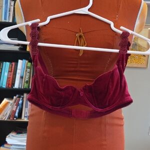 Luxurious Velvet Bra in Deep Burgundy
